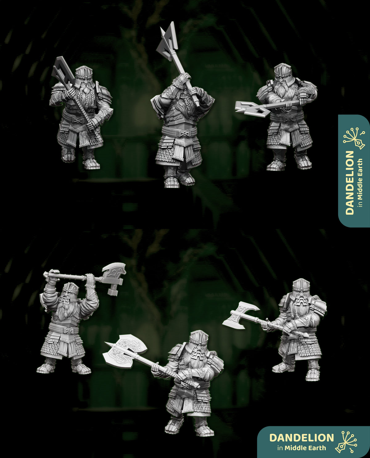Warrior with two hands axes