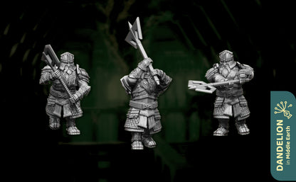Warrior with two hands axes