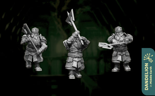 Warrior with two hands axes