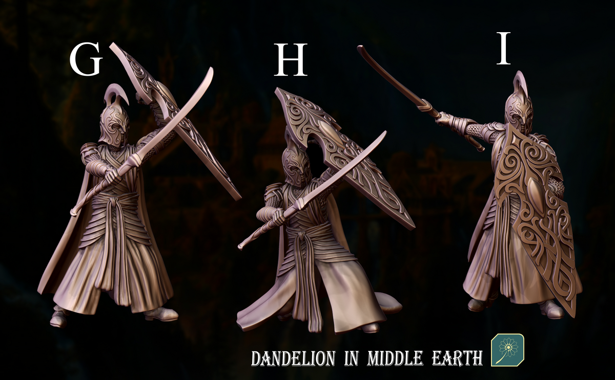 Warriors with sword and shield
