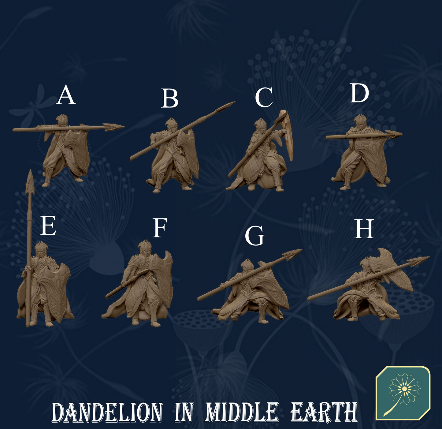 Darkwood gepanzerte Elfen mit Speer und Schild