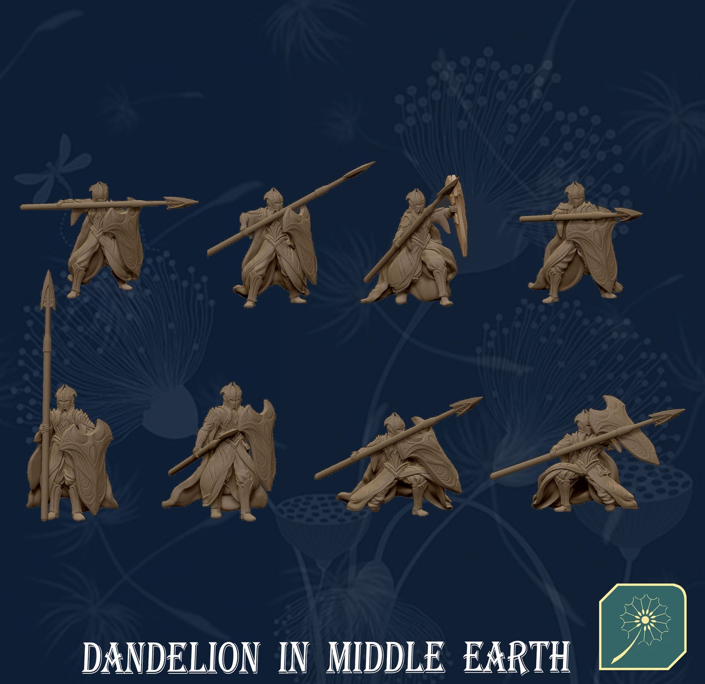 Darkwood gepanzerte Elfen mit Speer und Schild