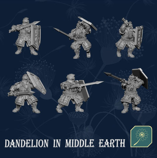 Dwarf warriors with sword and shield