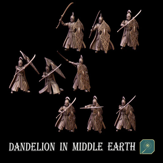 Warriors with sword and shield