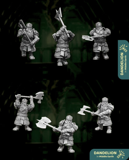 Warrior with two hands axes
