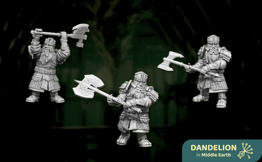 Warrior with two hands axes