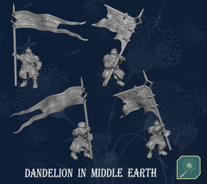 Dwarf on foot with banner