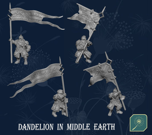 Dwarf on foot with banner