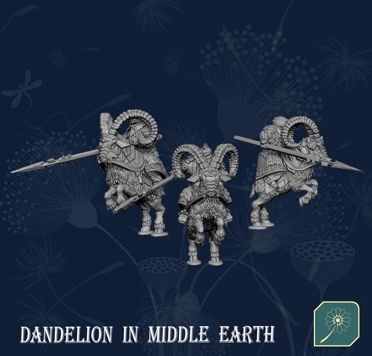 Iron hill goat rider with spear or banner