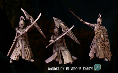 Warriors with sword and shield