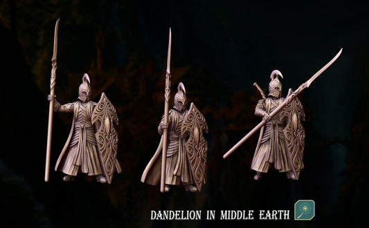 Warriors with spear and shield